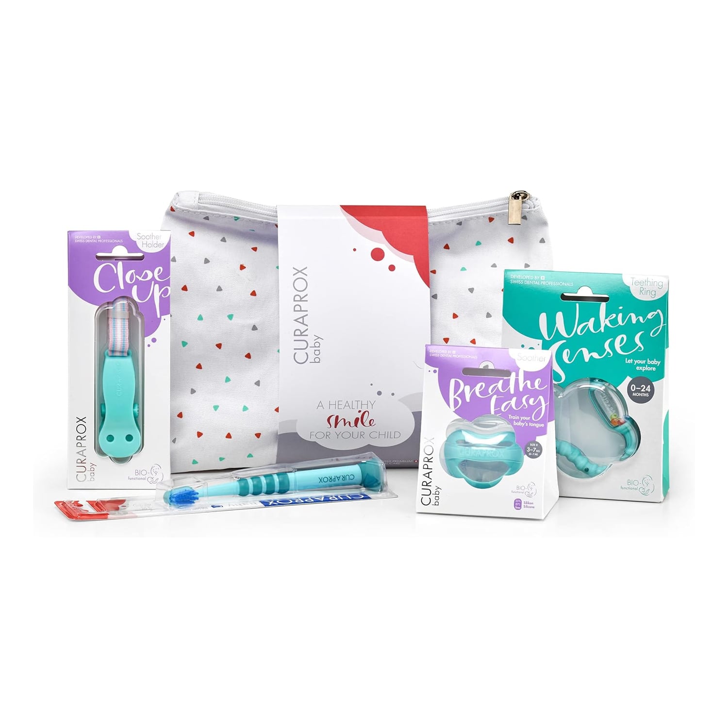 Дитячий набір для догляду за ротовою порожниною Curaprox Baby Set Turquoise, 5 предметів